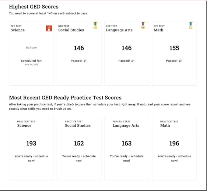 create ged practice tests and study materials