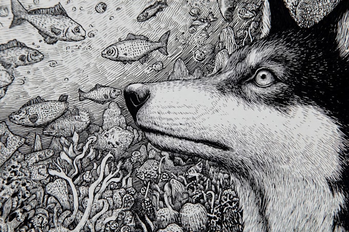create unique pen and ink illustrations