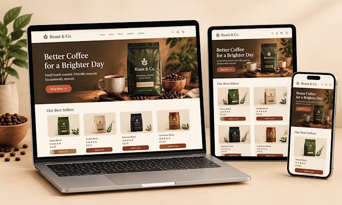 a shopify store for your coffee, tea, or food brand