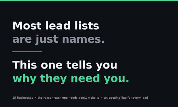 find local business leads for web design and SEO, every site checked
