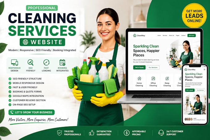 build an SEO friendly cleaning service website that generates leads