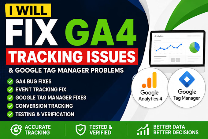 fix ga4 google analytics tracking, events and GTM issues