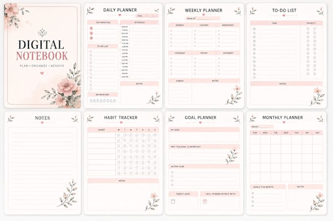 digital notebook journal planner design
