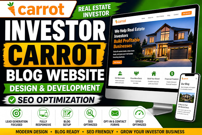 design and develop investor carrot blog website with SEO optimization