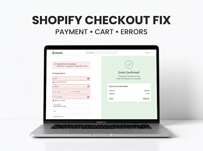 fix shopify checkout errors and payment issues