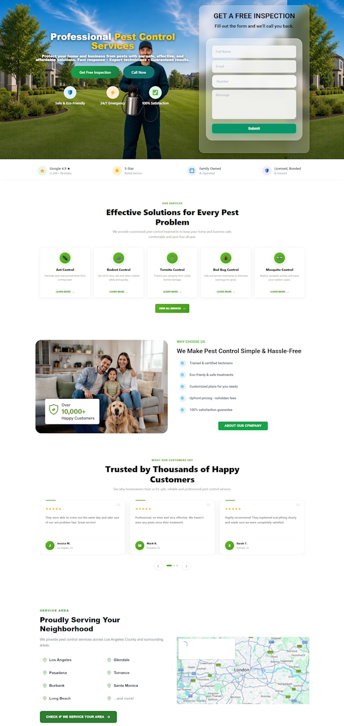 do website development for home service business website on wordpress