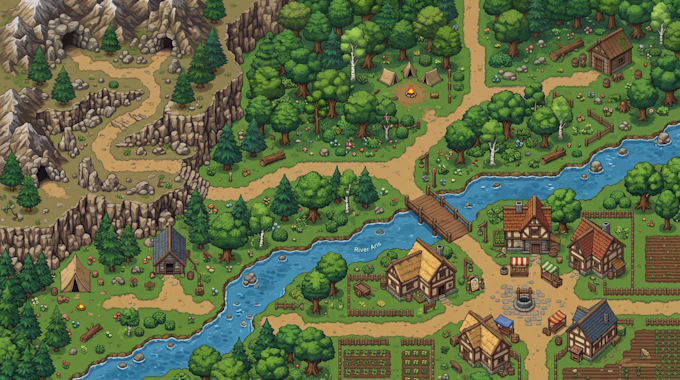 design 2d game map level environment tileset pixel art tilemap game assets
