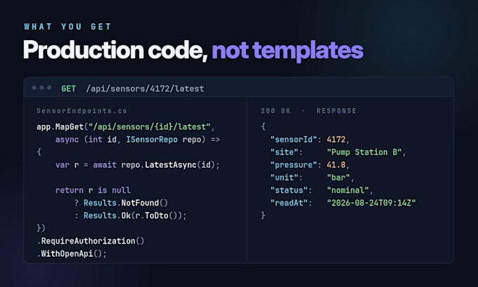 develop a custom web application, rest API or backend in net c sharp and react