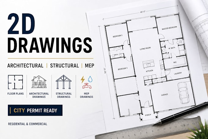 create 2d floor plans architectural structural and mep permit drawings