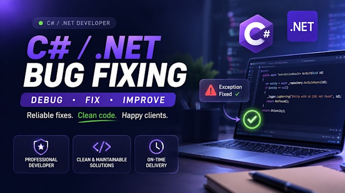 fix bugs and errors in your csharp dotnet application
