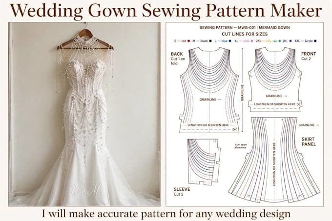create professional digital sewing patterns for garments in PDF and dxf