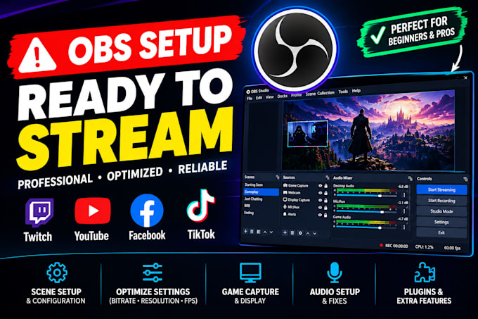 setup and optimize obs studio for professional live streaming