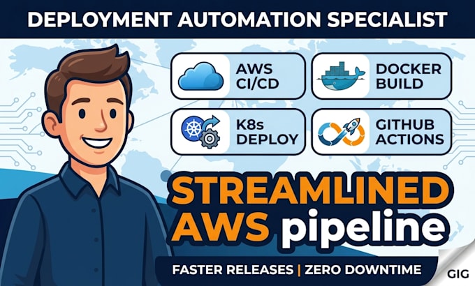 setup AWS cloud, docker, kubernetes, and automated devops ci cd pipelines