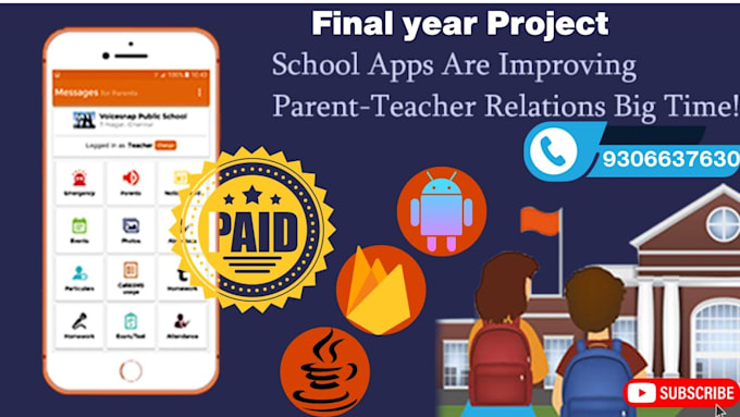 develop school management app, quiz app, learning management app, parent control