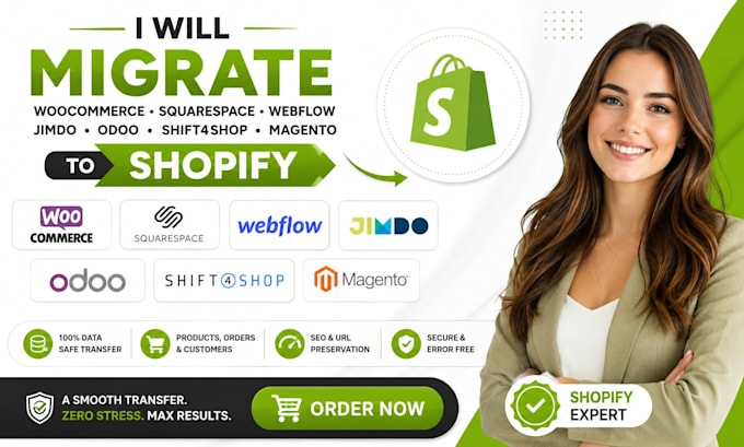 migrate woocommerce squarespace webflow jimdo odoo shift4shop magento to shopify