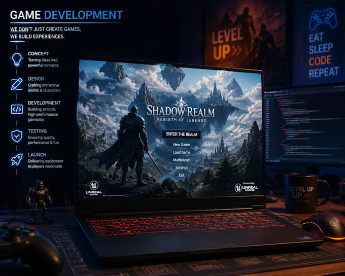 develop a 2d or 3d game for PC mobile or web