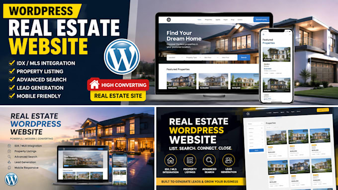 build real estate wordpress website with idx mls, property listing website