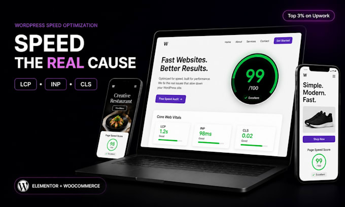do wordpress speed optimization, elementor, woocommerce, core web vitals