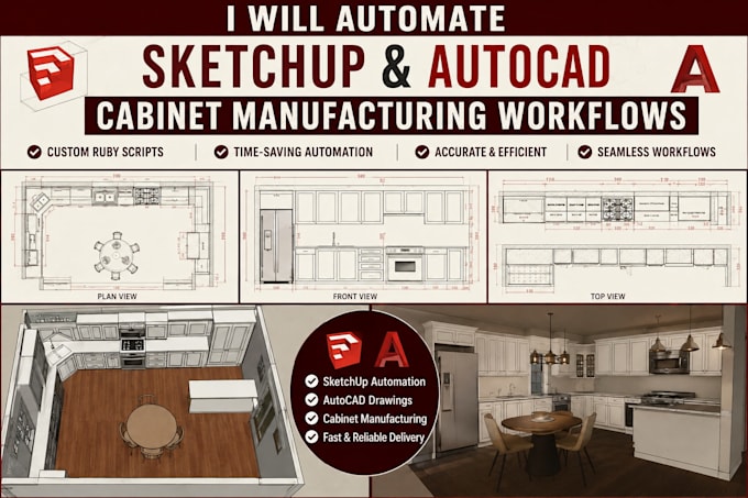 automate sketchup and autocad cabinet manufacturing workflows