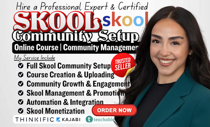 setup skool community, skool course content creation, skool community management