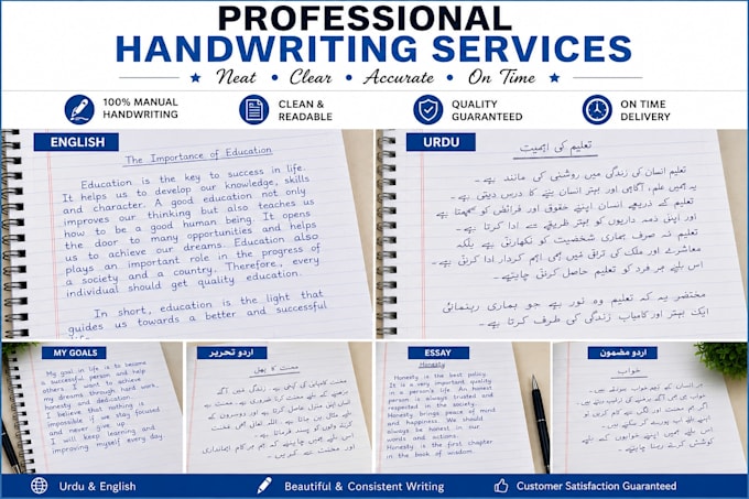 do accurate handwritten notes and document copy typing