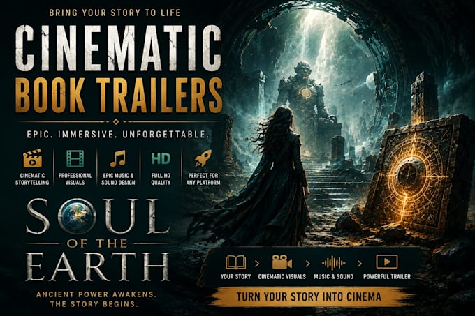 create a cinematic book trailer video for your book