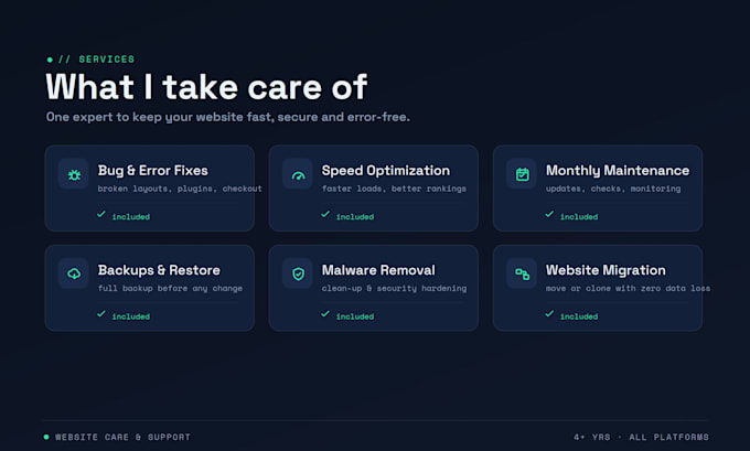 do website maintenance and website speed optimization