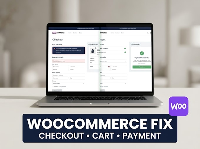 fix woocommerce errors, checkout, cart, and payment issues