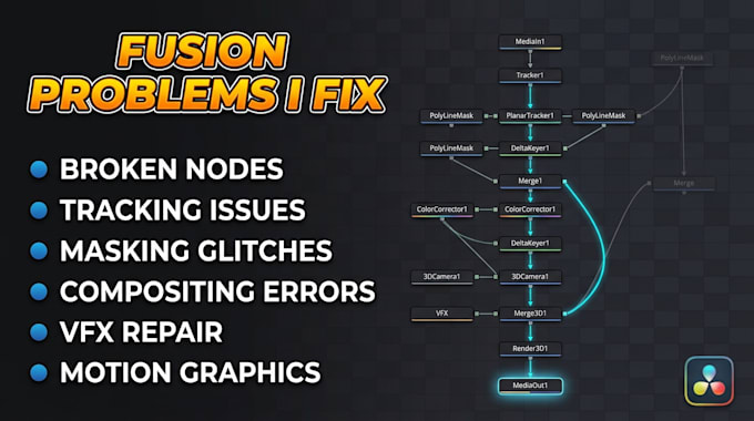 fix your davinci resolve fusion composition, nodes, or vfx