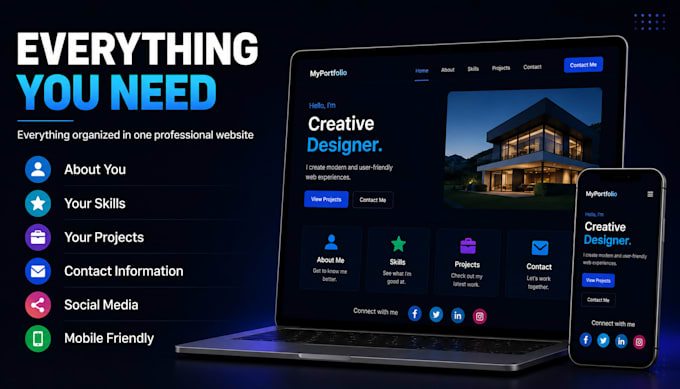 build a modern responsive portfolio website