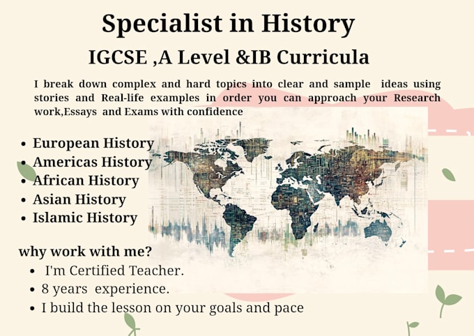 tutor cambrige igcse and a level history and islamic studies