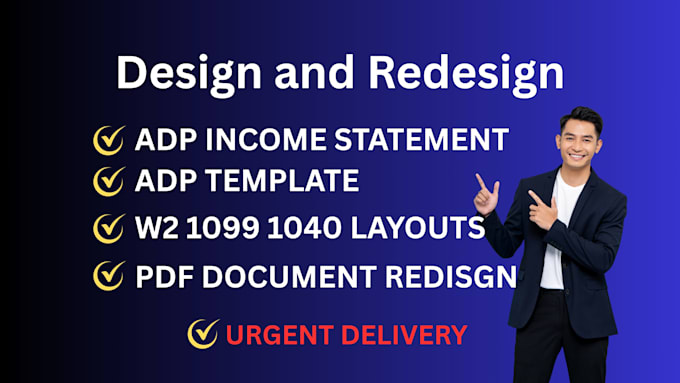 design stubs, w2, 1099 and 1040 document templates layout