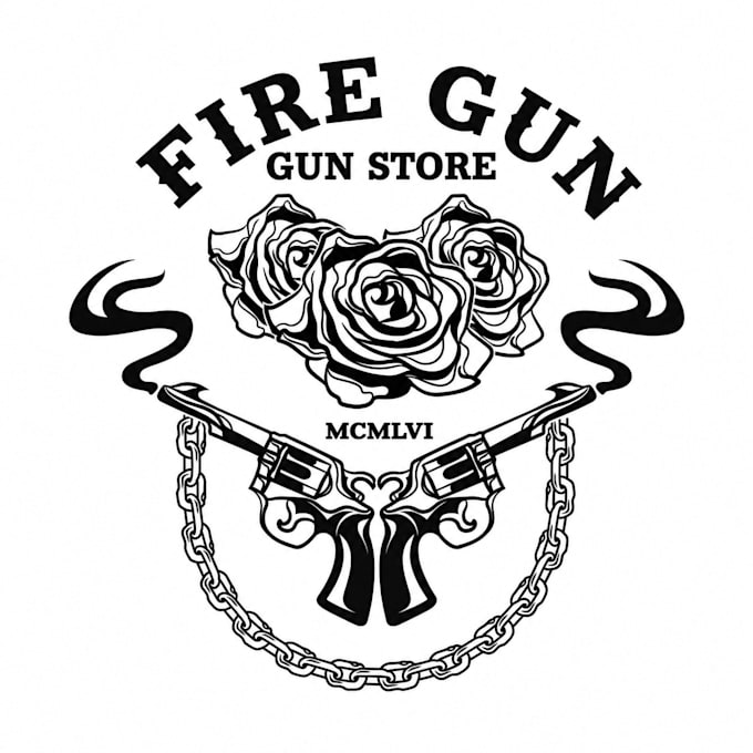 designunique gun shop logo within 12 hours