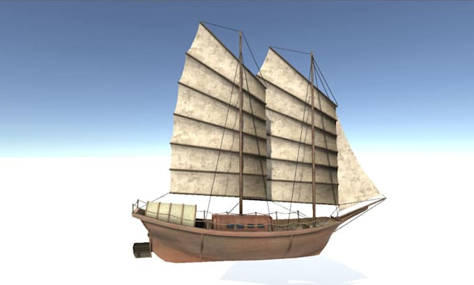 sketch, texture, model, animate 3d low poly ship with blender, video game assets
