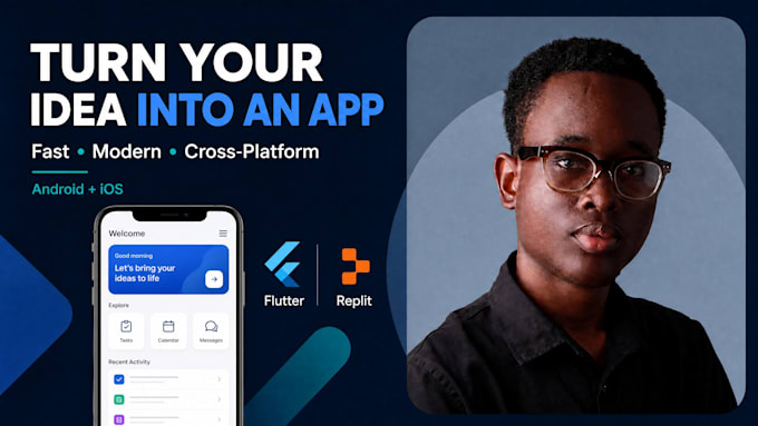 develop a professional mobile app for android, ios using react native, flutter