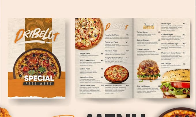 design canva editable restaurant menu with qr code food menu template