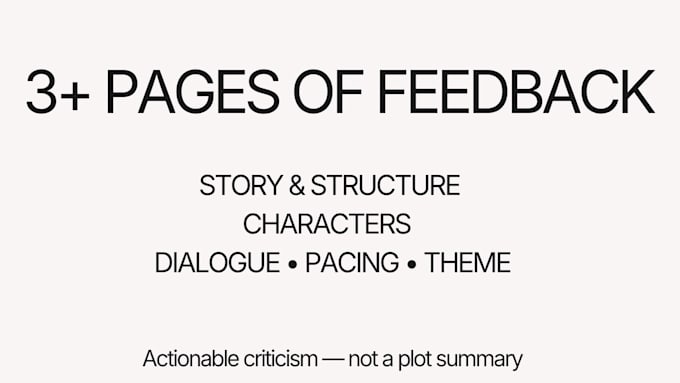 provide detailed and thoughtful screenplay feedback