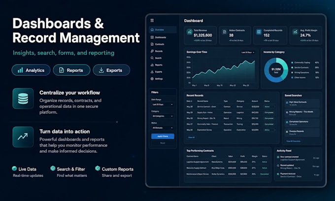 build a custom data tracker dashboard or web app