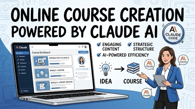 create your online course content, elearning course curriculum with claude code