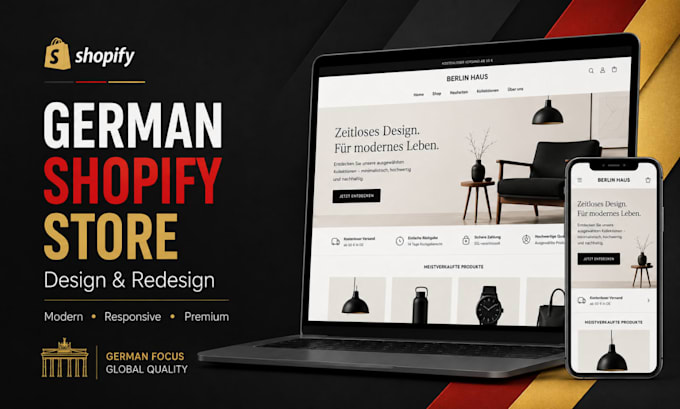design or redesign german shopify store