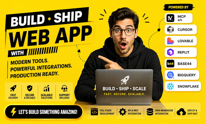 build ship web app with mcp api cursor lovable replit base44 bigquery snowflake