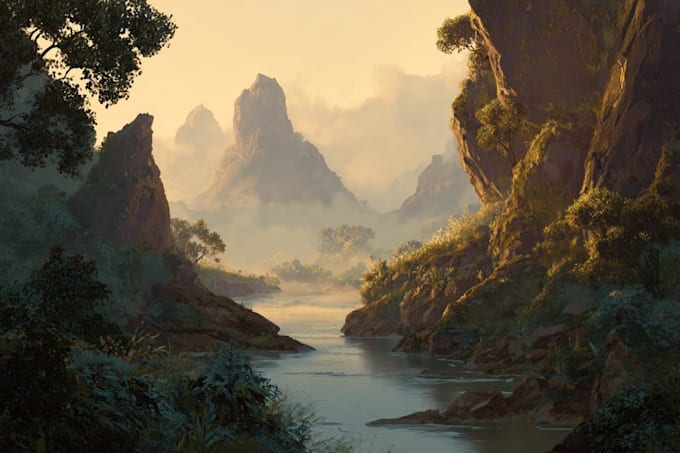 create environment concept art and background