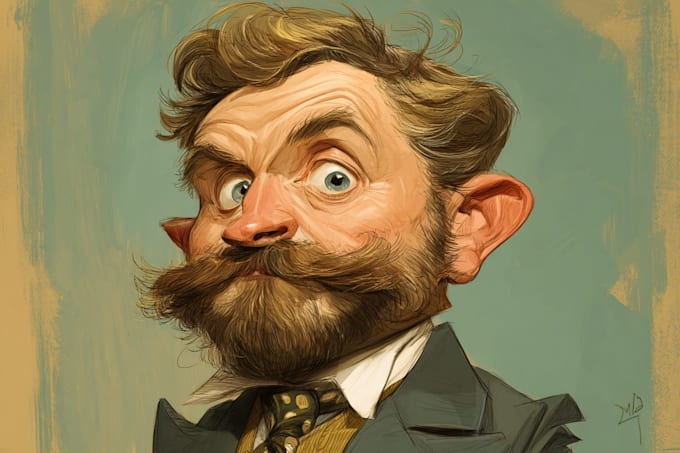 draw artistic cartoon caricatures