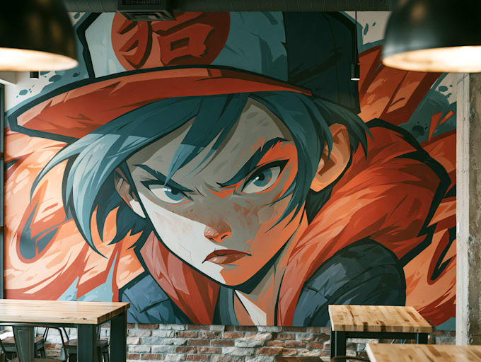 create custom graffiti mural artwork and illustration
