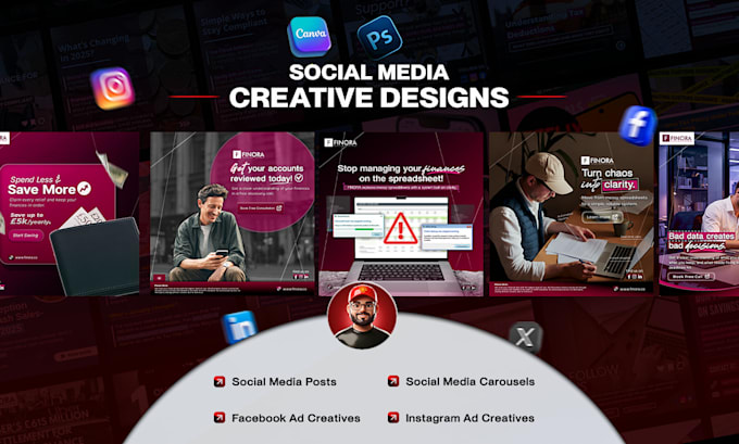 professional social media posts and ad creative design
