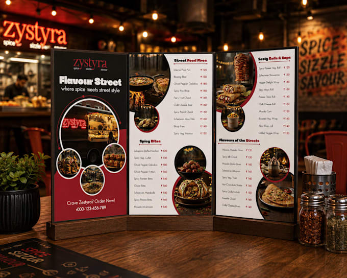 design a premium restaurant or cafe menu