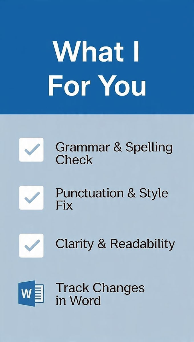 proofread and edit your documents, article and report