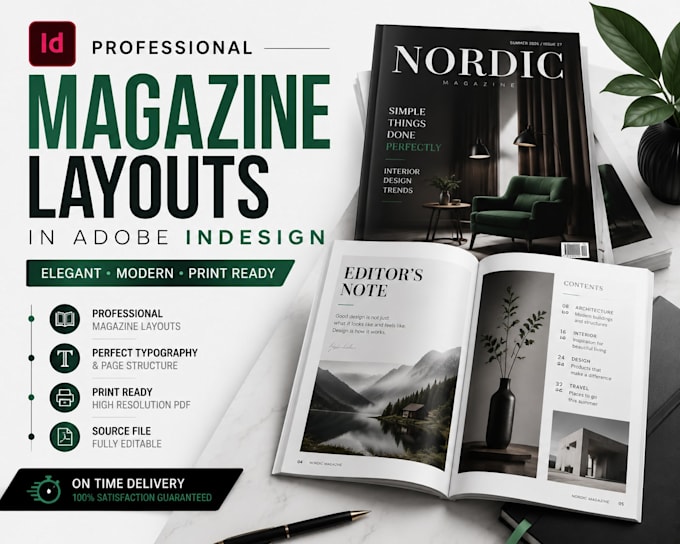 design magazines and editorial layouts in adobe indesign