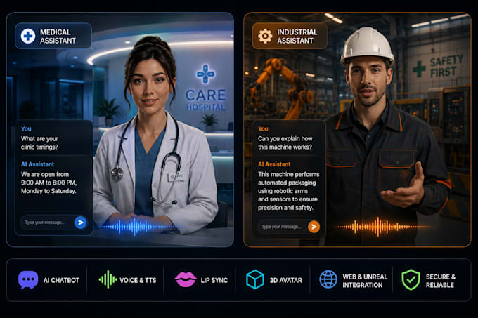 create 3d ai avatar chatbot for web, apps and unreal metahuman