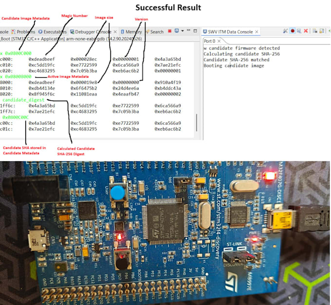 develop, debug, and test embedded c firmware